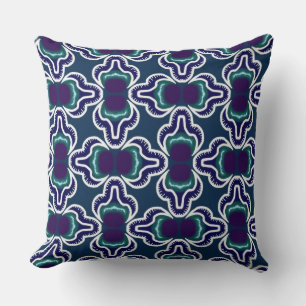 Jimette Square Cushion Blue and White Design