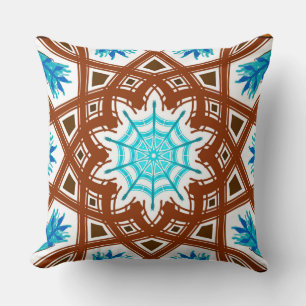 Jimette Square Cushion White turquoise design