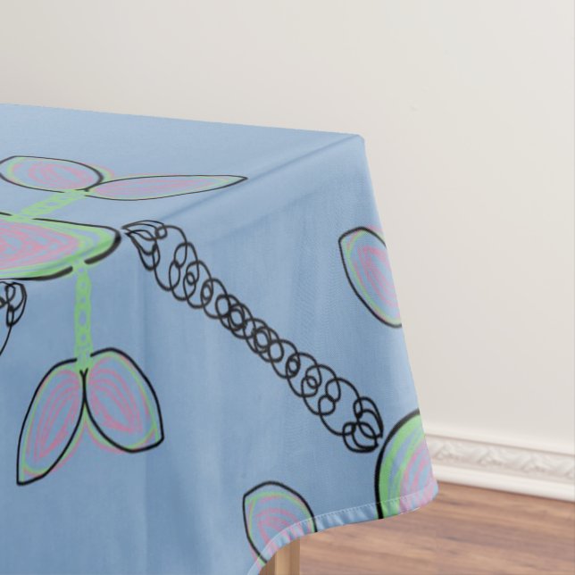 Jimette tablecloth Black green pink design (In Situ)
