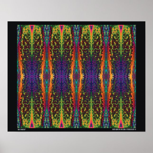 "Jimi at Monterey" Abstract Psychedelic Art Poster (Front)