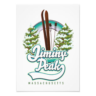 jiminy peak massachusetts ski logo photo print