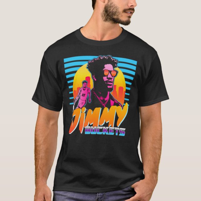 Jimmy Buckets Miami Outrun Style Graphic Essential T-Shirt (Front)