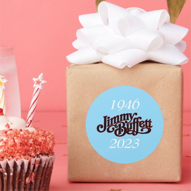 jimmy buffett  classic round sticker (Party)