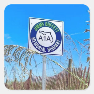 Jimmy Buffett Square Sticker