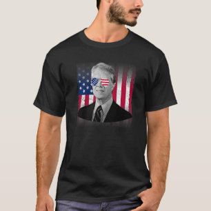 Jimmy Carter USA Flag Patriotic American Flag 4th T-Shirt