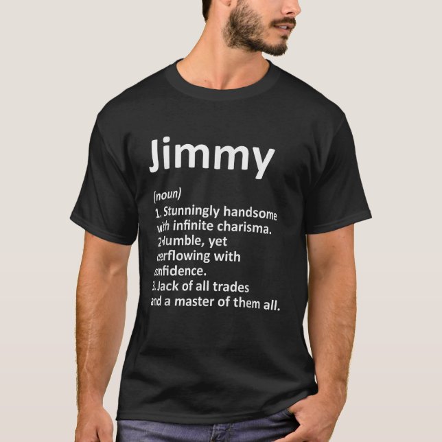 JIMMY Definition Personalised Name Funny Birthday  T-Shirt (Front)