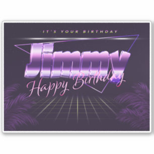 Jimmy Name Vorname lila retro Sticker Geburtstag