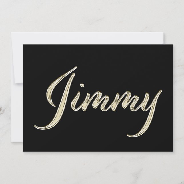 Jimmy Name white gold Handwriting Card (Front)