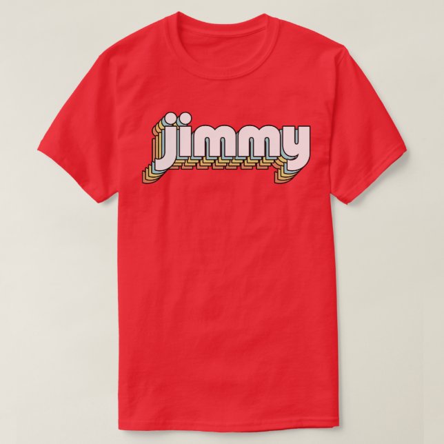 Jimmy Retro Rainbow Typography Faded Style T-Shirt (Design Front)