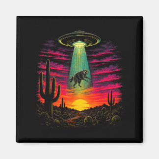Jimothy Meme Racoon Ufo Abduction Retro Funny Magnet