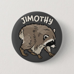 Jimothy Racoon Comic Style Animal 6 Cm Round Badge