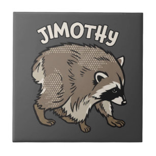 Jimothy Racoon Comic Style Animal Ceramic Tile