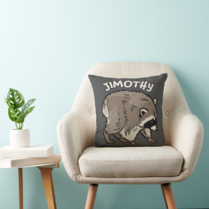 Jimothy Racoon Comic Style Animal Cushion