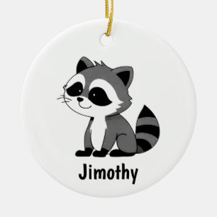 Jimothy Racoon Cute Funny White Elephant Trendy  Ceramic Ornament
