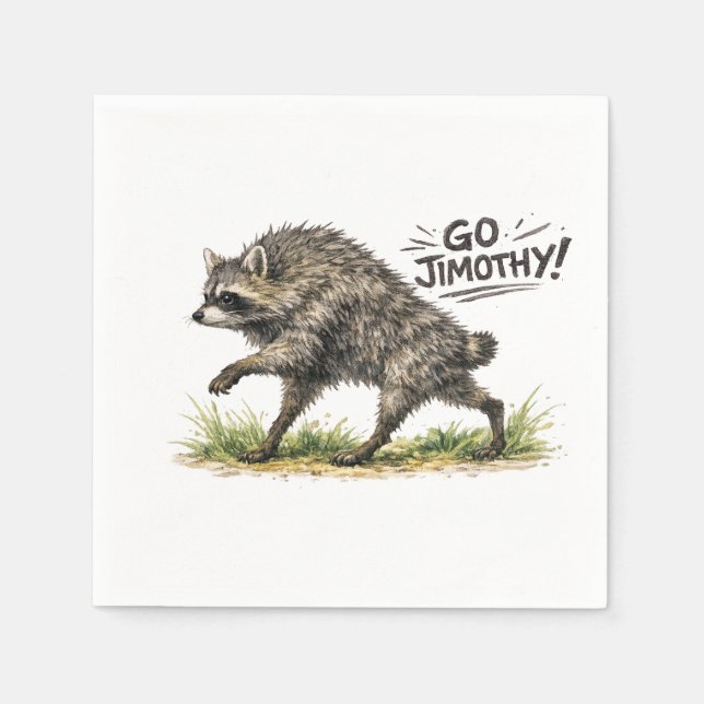 Jimothy the Racoon Napkin (Front)