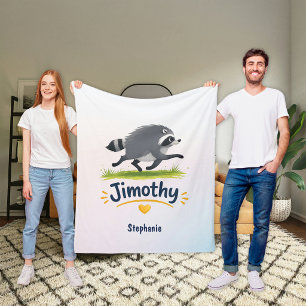 Jimothy Viral Racoon Funny Trash Panda Wildlife Fleece Blanket
