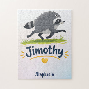 Jimothy Viral Racoon Funny Trash Panda Wildlife Jigsaw Puzzle