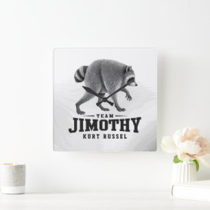 Jimothy Viral Racoon Funny Trash Panda Wildlife Square Wall Clock