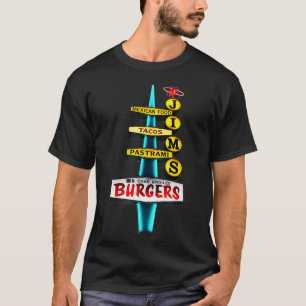 Jims Burger Retro Vintage Sign  T-Shirt