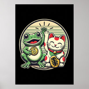 Jin Chan and Maneki Neko - Luck and Prosperity Poster