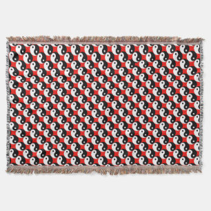JIN JANG Black White Red Throw Blanket