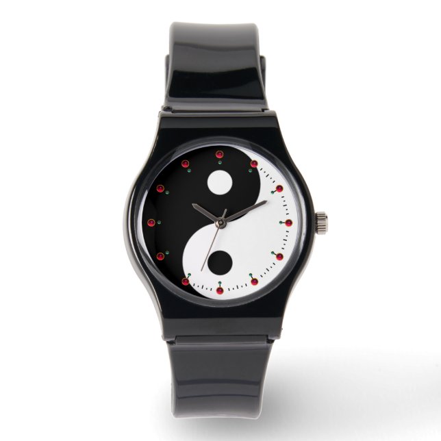 JIN JANG Black White Red Watch (Front)