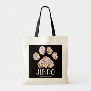 Jindo Mama Floral Paw Dog Mum  Tote Bag