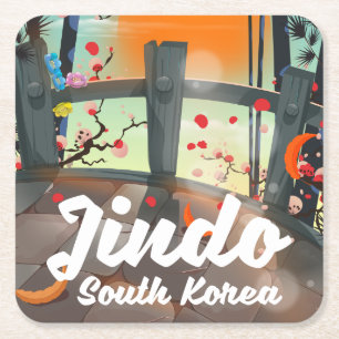 Jindo South korea Square Paper Coaster