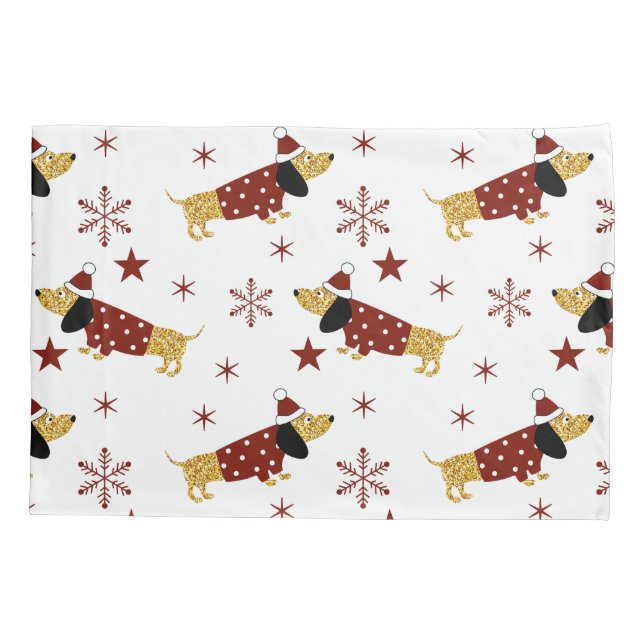 Jingle All the Dachshund Way Pillowcase (Back)