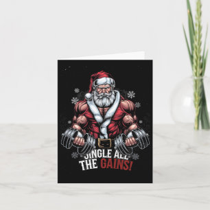 Jingle All The Gains Santa Claus Christmas Gym Wor Card