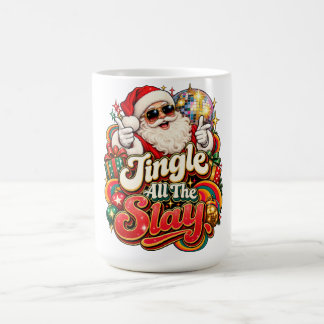 Jingle All the Slay Disco Santa Coffee Mug