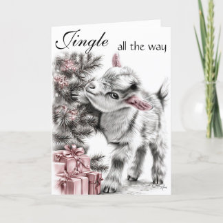 Jingle All the Way - Baby Goat Christmas Holiday Card