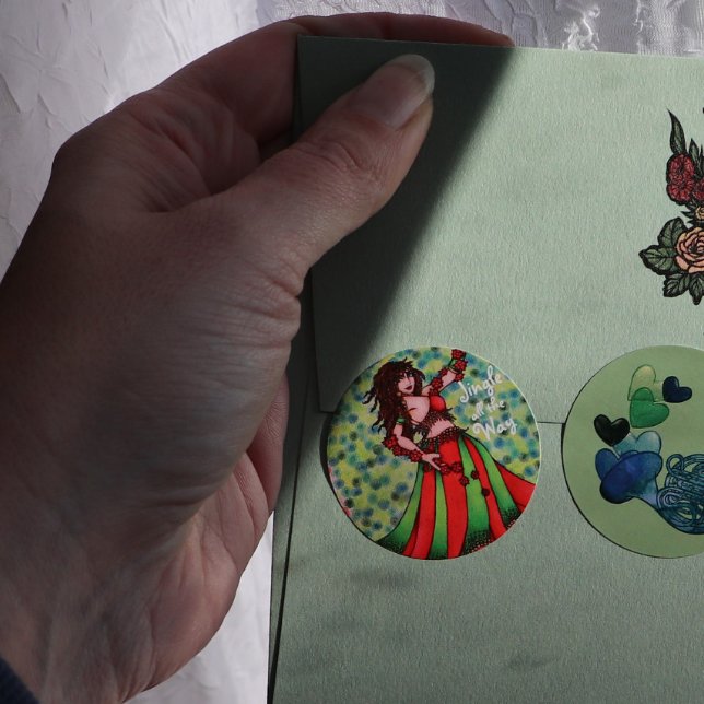 Jingle all the Way Belly Dancer Cards Classic Round Sticker (Creator Uploaded)