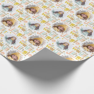 Jingle All The Way Cheery Two Photo Christmas Wrapping Paper