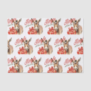 Jingle All the Way Christmas Farm Donkey Tissue Paper