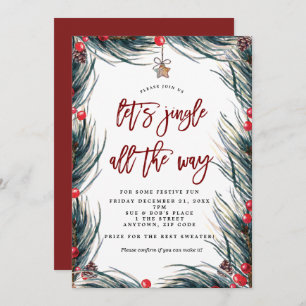 jingle all the way christmas party invitation