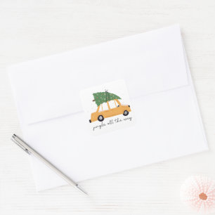 Jingle All The Way Christmas Square Sticker