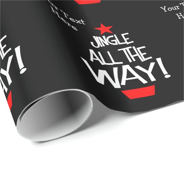 Jingle All The Way Christmas Tree  Personalised Wrapping Paper (Roll Corner)