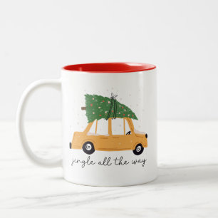 Jingle All The Way Christmas Two-Tone Coffee Mug