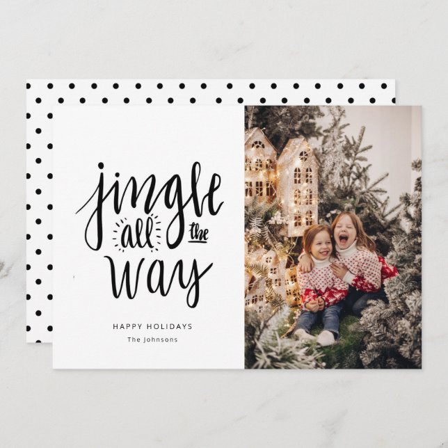 Jingle All the Way Fun Holiday Card (Front/Back)
