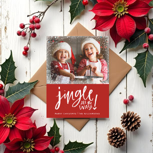 Jingle All the Way Modern Photo Christmas Card