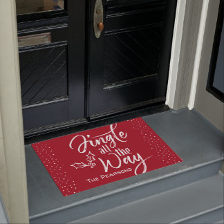 Jingle All the Way - Personalised Christmas Doormat