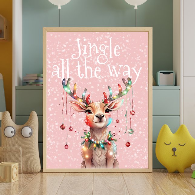 Jingle All The Way Reindeer and Christmas Lights Poster (Creator Uploaded)
