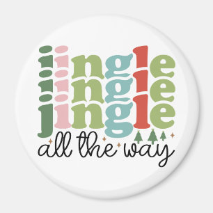 Jingle all the way Retro Groovy Christmas Holidays Magnet