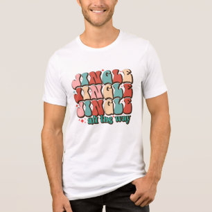 Jingle all the way Retro Groovy Christmas Holidays Tri-Blend Shirt