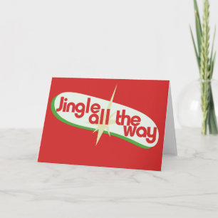 Jingle all the way retro xmas holiday card