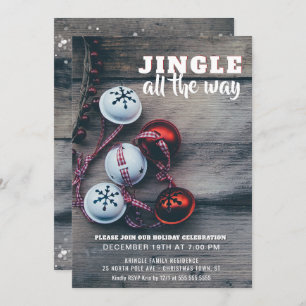 Jingle All the Way Rustic Holiday Party Invitation