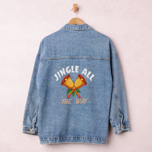 Jingle All the Way T-Shirt – Festive Christmas Denim Jacket (Hangar)
