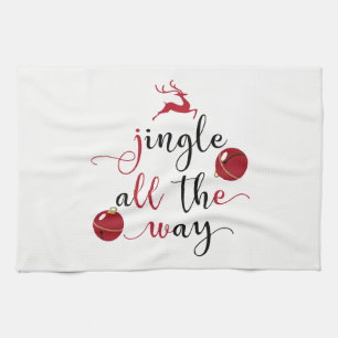 jingle all the way tea towel