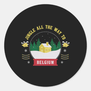 Jingle All The Way To Belgium - Belgian Christmas Classic Round Sticker